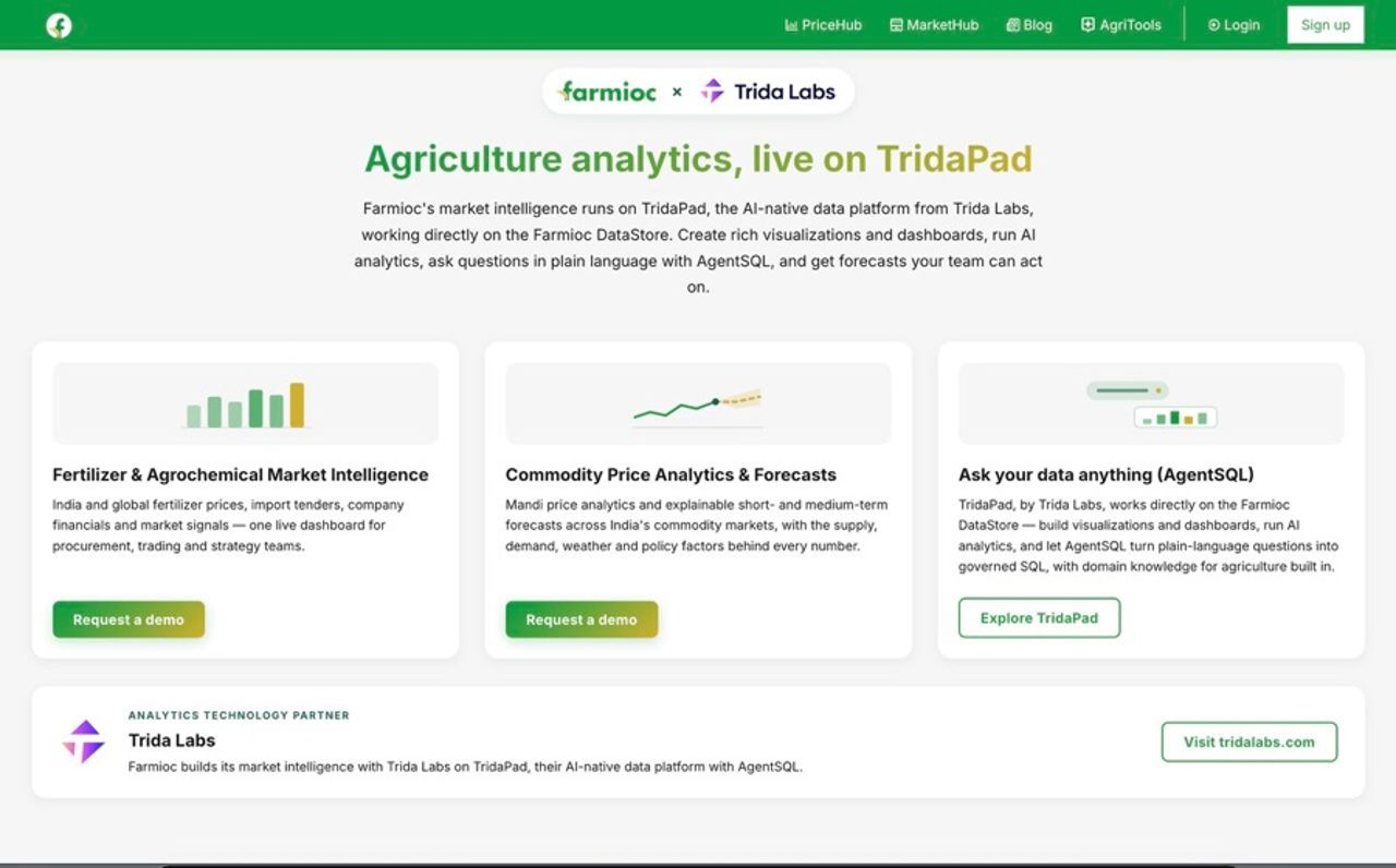 Farmioc's Market Intelligence Runs on TridaPad